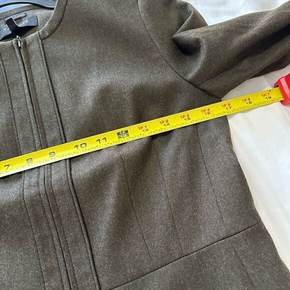 NTW Talbots Jacket Italian Flannel Wool Full Zip Dark Green Size 0P Lined - Picture 9 of 11